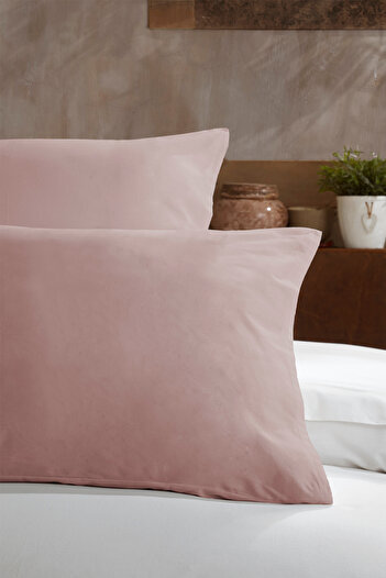 Elart Ranfors Cotton Pillowcase 100% Natural Cotton 2 Pieces Dusty Rose