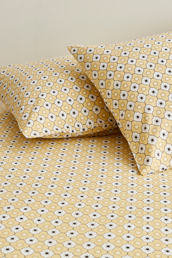 Sarah Anderson Yellow Geometric Pattern Pillowcases 2-Person Pillow