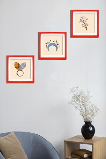 Nobbystar Adhesive Disconnect Classic Red Square Frames - Pack of 3 21x21cm