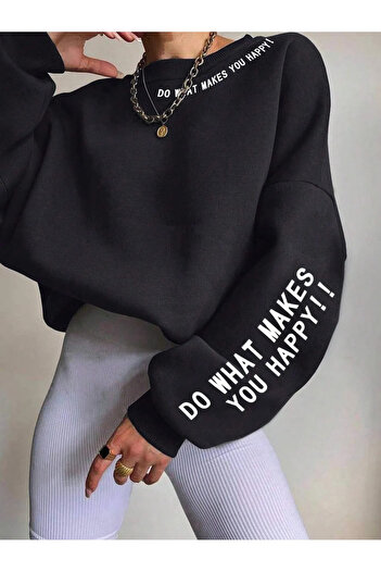 Machetta Unisex μανίκια με τυπωμένο κείμενο Oversize φούτερ με κουκούλα