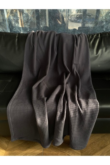 Lucy and Home 100% Cotton Jacquard Anthracite TV Cover, Throw 120x170cm
