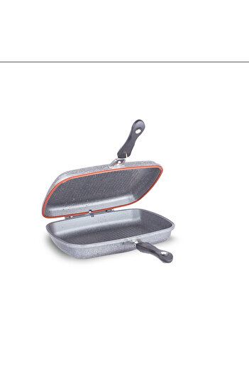 FMS Granite 36 Cm Double Sided Fish Pan Gray