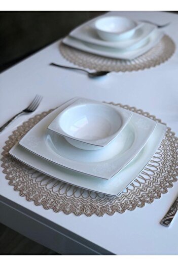 WENESSİ Güneş Pattern Anglez Cordone Embroidered Tulle Pad Set of 6