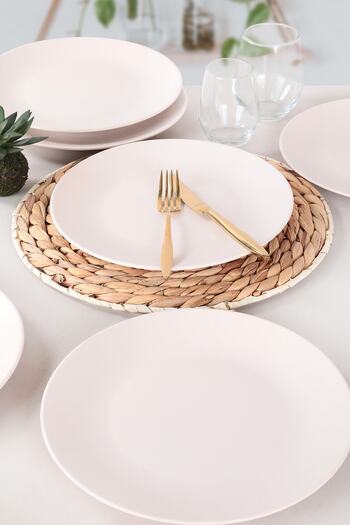Keramika Matte Off-White Aegean Serving Plate 25 Cm 6 Pieces