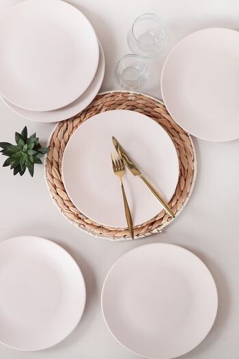 Keramika Matte Off-White Aegean Serving Plate 25 Cm 6 Pieces