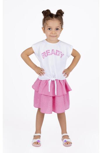 best kids Girl's Fuchsia Elastic Waist Flounce Skirt