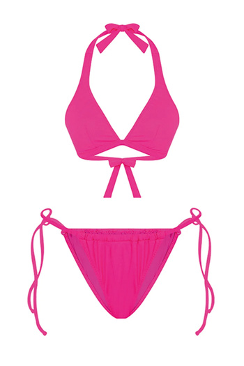 Bonesta Long Fuchsia Triangle Bikini Set