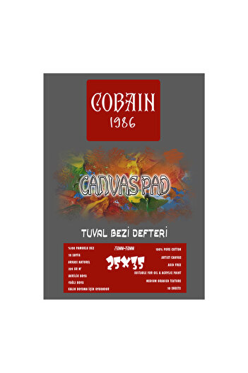 Bordosanat Cobain Canvas Pad Canvas Cloth Notebook 25x35cm (224GR GESSOLU) with Size Options