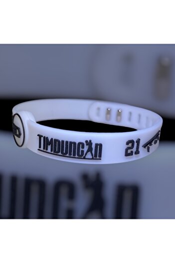 PurpleJam Tim Duncan White Adjustable Basketball Bracelet