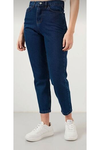 ModaDeniz Jeans Sementa Dark Blue Boyfriend Jeans pentru femei Fadeless Power Lycra Pantaloni de strângere