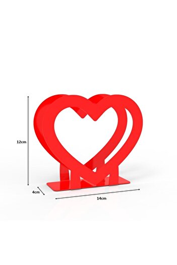 decorelax Romantic Tableways Indispensable: Heart Themed Metal Napkin Holder Red
