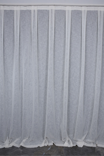 AKÇA TEKSTİL LINEN 1525 MODEL CREAM COLOR SINGLE WING Ready planted Pleated Background Curtain 300*260 cm