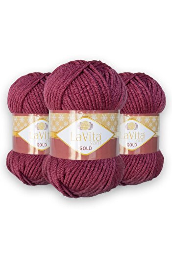 Lavita Yarn Gold 3 Pack Χοντρό χειμερινό πλεκτό νήμα Taka Yarn (9586)