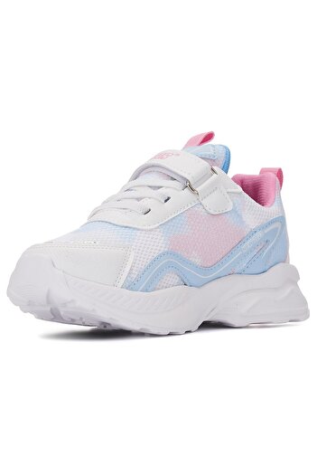 İmerShoes Casual Girls Powder White Blue Sneaker Rubber Lace-Up Hologram Velcro Hello Kitty Shoes 2014