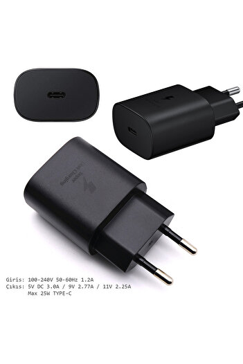 EXENAR Samsung A25 5G Uyumlu Şarj Aleti HIZLI Type-C 25W PD Şarj Aleti