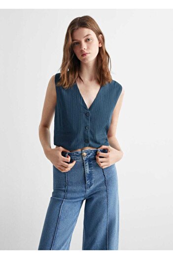 Mango Teen Dark Blue Vest for Kids