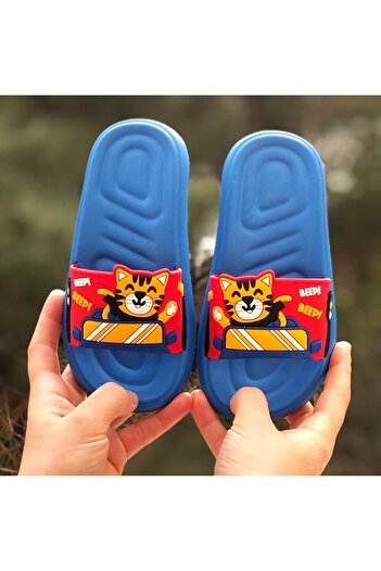 Pandalina Cute Cat Figured Non-Slip Sole Children's Slippers