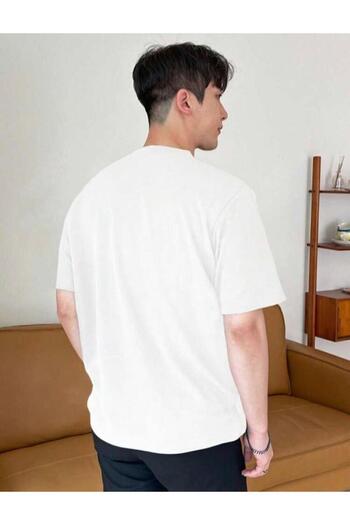 khufu Λευκό μπλουζάκι Unisex Crew Neck Oversize