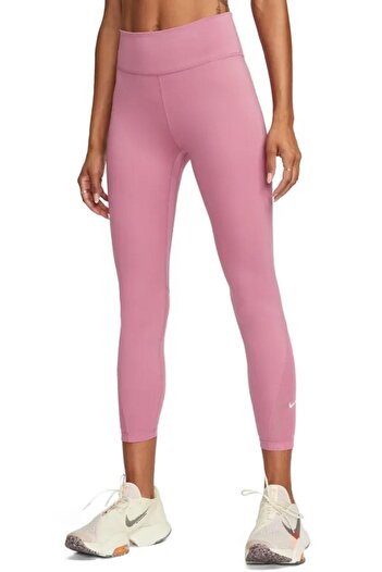 Nike One Dri Fit Mid Rise Leggings 7/8 Συσφιγκτικό Ροζ κολάν με 2 τσέπες