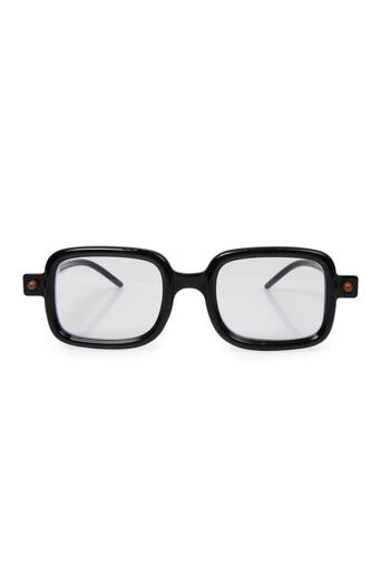 Angel Eyes Women's Sunglasses Rectangular Black White Frame Blue Block Glass