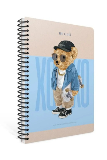 Gıpta - XOXO Spiral 120 Sheets Checked Notebook