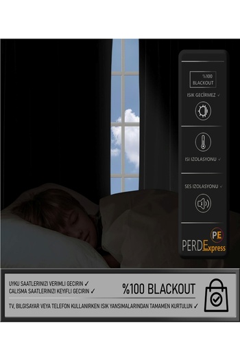Perdexpress Dark Concept Blackout Silver Gray Blackout Curtain