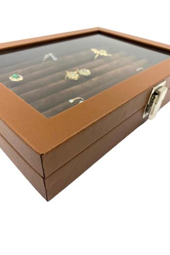 Genel Markalar Richbox Sosis Model Yüzük Kol Düğmesi Broş Takı Kutusu 18x24cm Taba