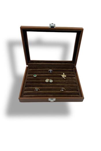 Genel Markalar Richbox Sosis Model Yüzük Kol Düğmesi Broş Takı Kutusu 18x24cm Taba