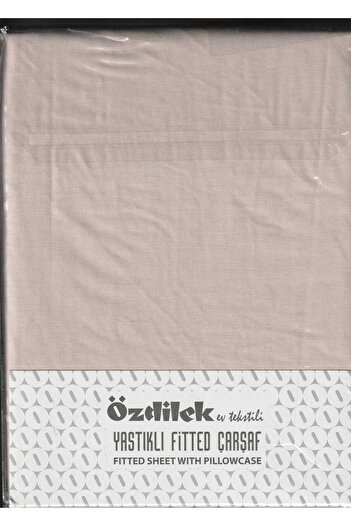 Özdilek Fitted Elastic Bed Sheet Set Padded Bed Sheet 100% Cotton Ranforce 100 X 200 Milk Coffee
