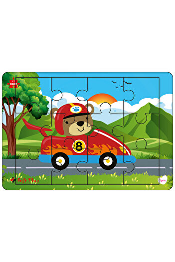 gift plus Ahşap Puzzle 6'lı Set Arabalar Eğitici Yapboz Puzzle Set 3 (12 parça)