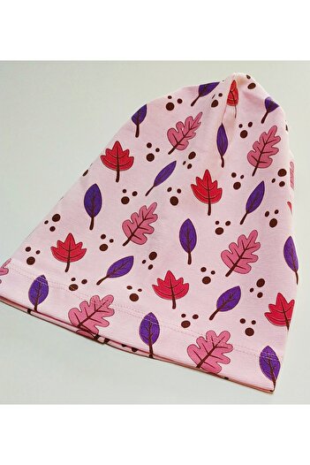 babymarkt Esnek Örme Penye Yaprak Baskılı Bebek Çocuk Bere