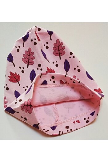 babymarkt Esnek Örme Penye Yaprak Baskılı Bebek Çocuk Bere