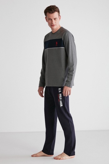 U.S. Polo Assn. ΣΕΤ ΑΝΔΡΙΚΗ ΠΙΤΖΑΜΑ ΜΑΚΡΥ ΓΙΑΚΑ ΒΑΜΒΑΚΙ ΜΕ ΑΔΕΙΑ POLO BISCLET 18721