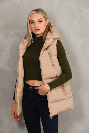 luyafashion Women's Hooded Puffer Vest Boyfriend