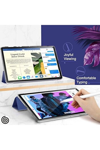 Fibaks Samsung Galaxy Tab A8 10.5 Sm-x200 uyumlu Smart Kapak Katlanabilir Kılıf Ekran Koruyucu Kalem