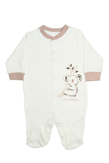 Şanbebe %100 Pamuk Koala Desenli Çizgili 2'Li Bebek Tulumu 162353