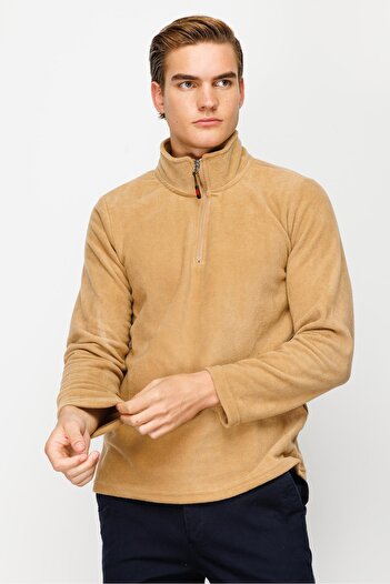 İgs MEN'S CAMEL STANDARD HALF ZIPPER POLAR