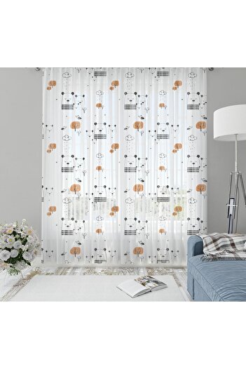 milroma Children's Room Patterned Tulle Curtain