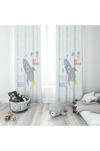 milroma Space Figured White Background Curtain 155