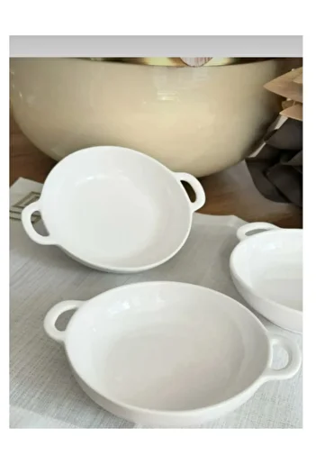 BuNeBox 3-Piece Porcelain Round Appetizer Plate - Breakfast New Year Presentation / Small Size
