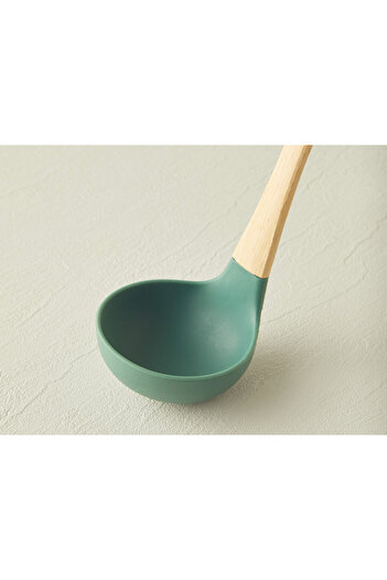 English Home Liana Ladle Silicone Ladle Serving Utensil Dark Green