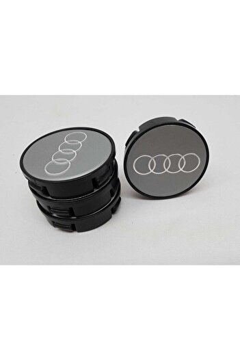 DURU DORUK Jant Göbeği Audi 58/55 (55mm Yuva) Uyumlu 4'lü Set Gri