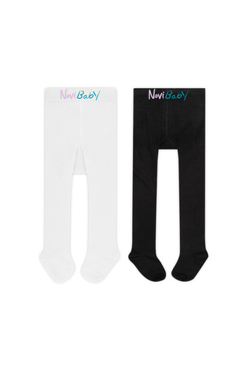 Novibaby 2 Pack Baby Cotton Pantyhose, Children's Newborn Cotton Girls Boys School Socks, White Ecru Pink
