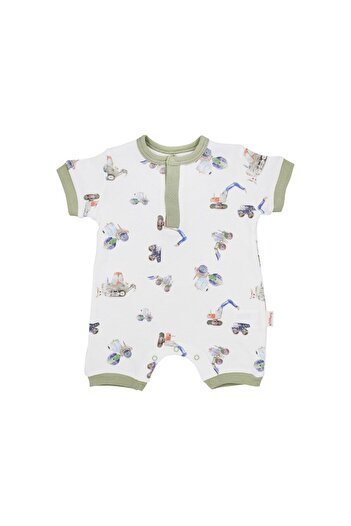 Tiffany Baby Work Machine Half Sleeve Short Baby Onesie 13026