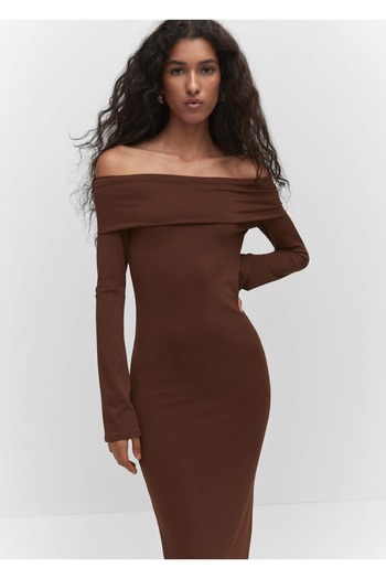 MANGO Woman Μίντι Φόρεμα Off The Shoulder