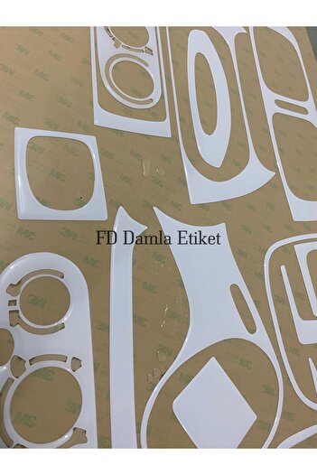 FD Damla Etiket Renault Megane 1 Torpedo, Console, Trim, Chest Mahogany Finish White Color