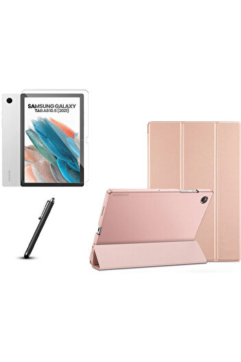 Fibaks Samsung Galaxy Tab A8 10.5 Sm-x200 uyumlu Smart Kapak Katlanabilir Kılıf Ekran Koruyucu Kalem