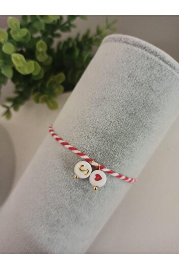 LUCKY ACCESSORIES MARTENICKA LETTER AND HEART BRACELET LETTER S
