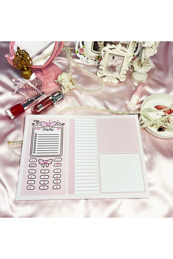 merccuri crafts a4-a5-a6 notepad planner notebook set with coquette glue
