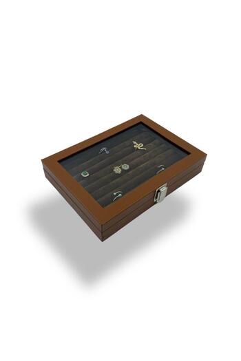 Genel Markalar Richbox Sosis Model Yüzük Kol Düğmesi Broş Takı Kutusu 18x24cm Taba